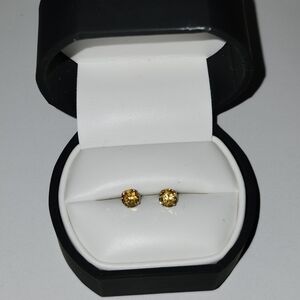 Yellow topaz 1 carat earrings